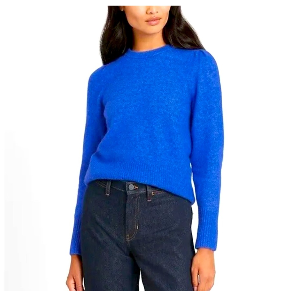 Banana Republic blue alpaca and wool blend puff sleeve sweater